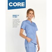 Core by Maevn Women's V-Neck Solid Scrub Top