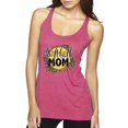 thumbnail image 1 of Softball Mom Animal Print Girl Sports Tri-Blend Racerback Tank Top, Vintage Pink, Medium, 1 of 5