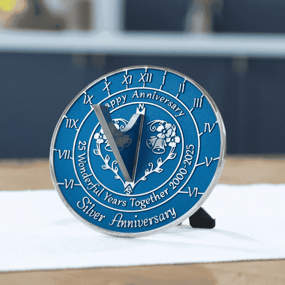 NauticalMart Silver Wedding & Anniversary Sundial Gift