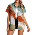 thumbnail image 5 of Mifsaly Womens Hawaiian Shirt Tropical Floral Short Sleeve Button Down Shirts Lightweight Flowy Summer Casual Beach Vacation Cover Up Green,XXXL, 5 of 5