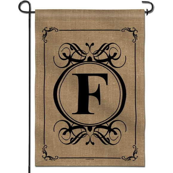 Anley Classic Monogram Letter F Garden Flag, Double Sided Family Last Name Initial Yard Flags - Personalized Welcome Home Decor - Weather Proof & Double Stitched - 18 x 12.5 Inch