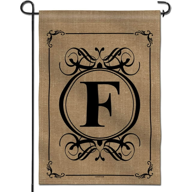Anley Classic Monogram Letter F Garden Flag, Double Sided Family Last Name Initial Yard Flags - Personalized Welcome Home Decor - Weather Proof & Double Stitched - 18 x 12.5 Inch