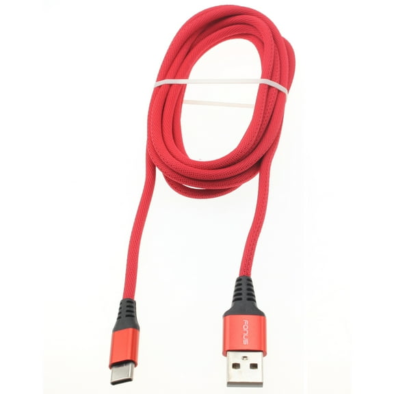 For Galaxy A54 5G Type-C Red 10ft USB-C Cable - Charger Cord Power Wire Long Braided for Samsung Galaxy A54 5G Phone