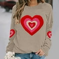 thumbnail image 1 of ICHUANYI Chandail en Molleton Graphique Cœur pour Femmes, Col Rond, Décontracté, Oversize, Manches Longues, 1 of 5