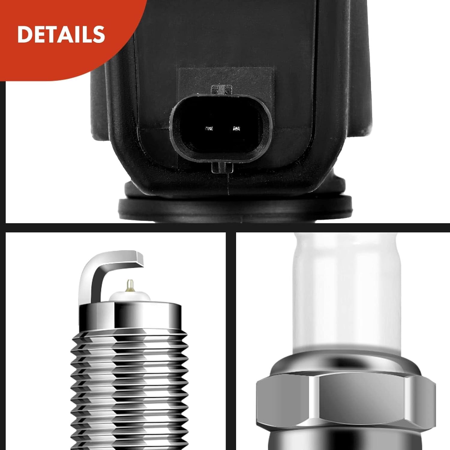 A-Premium Set of 6 (Black) Ignition Coil Pack and Iridium Spark Plugs Compatible with Jeep Grand Cherokee 2011-2015, Wrangler 2012-2017 & Dodge Grand Caravan 2011-2020, V6 3.6L