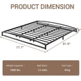 thumbnail image 2 of King size metal low marco de cama con heavy - duty slats, under - cama almacenamiento, no box spring, noise - free y non - slip, 6 - pulgada negra, 2 of 8