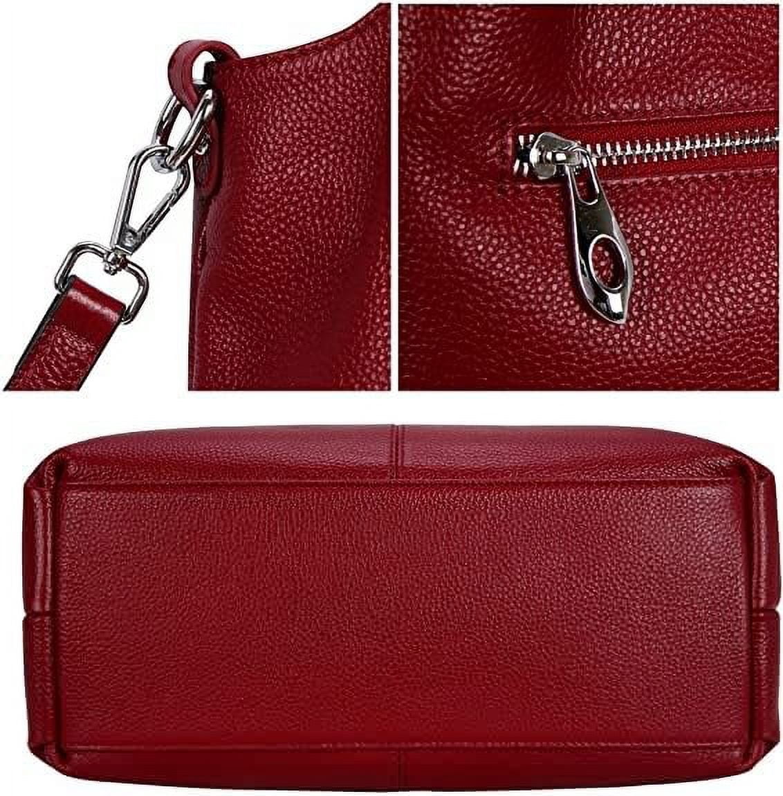 JUYGO Women Satchels Genuine Leather Top Handle Handbags Work Tote Shoulder Bags Crossbody Purses