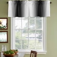 thumbnail image 4 of White Black Valances for Windows, Decorative Rod Pocket Window Valance Curtains, Modern Gradient Vertical Stripes Geometric Short Curtain Drapes for Kitchen/Living Room, 2 Panels, 42" W x 18" L, 4 of 8