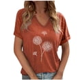 thumbnail image 1 of Birdeem Mode Décontractée pour Femmes Blouses à Manches Courtes Imprimées Col en V T-Shirts Hauts, 1 of 12