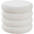 thumbnail image 6 of Tcbosik 18.3" Round Storage Ottoman, Teddy Fabric Upholstered Footrest with Flip-Top Tray, Vanity Stool for Living Room, Bedroom, White, 6 of 6