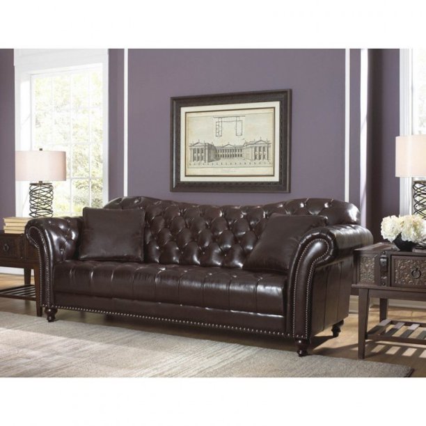 Lazzaro Nicholas Leather Sofa W 2 Pillows In Cranberry Com Lazzaro Nicholas Leather Sofa W 2, Cranberry Leather Sofa