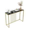 thumbnail image 1 of Wisfor Table Console pour Entrée, Table en Pierre Frittée Authentique et Cadre en Métal Doré, Table d'Appoint pour Sofa, Table Console pour Couloir et Vestibule, 1 of 6