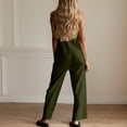 thumbnail image 6 of ClodeEU Women's Sleeveless Wide Leg Jumpsuit,Button Down Casual Linen Romper with Pockets Army Green,Women's Plus L, 6 of 8