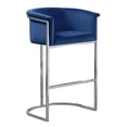 thumbnail image 1 of Navy Blue Velvet Counterheight Chair (Single) with Silver Metal Chrome Base, 1 of 3