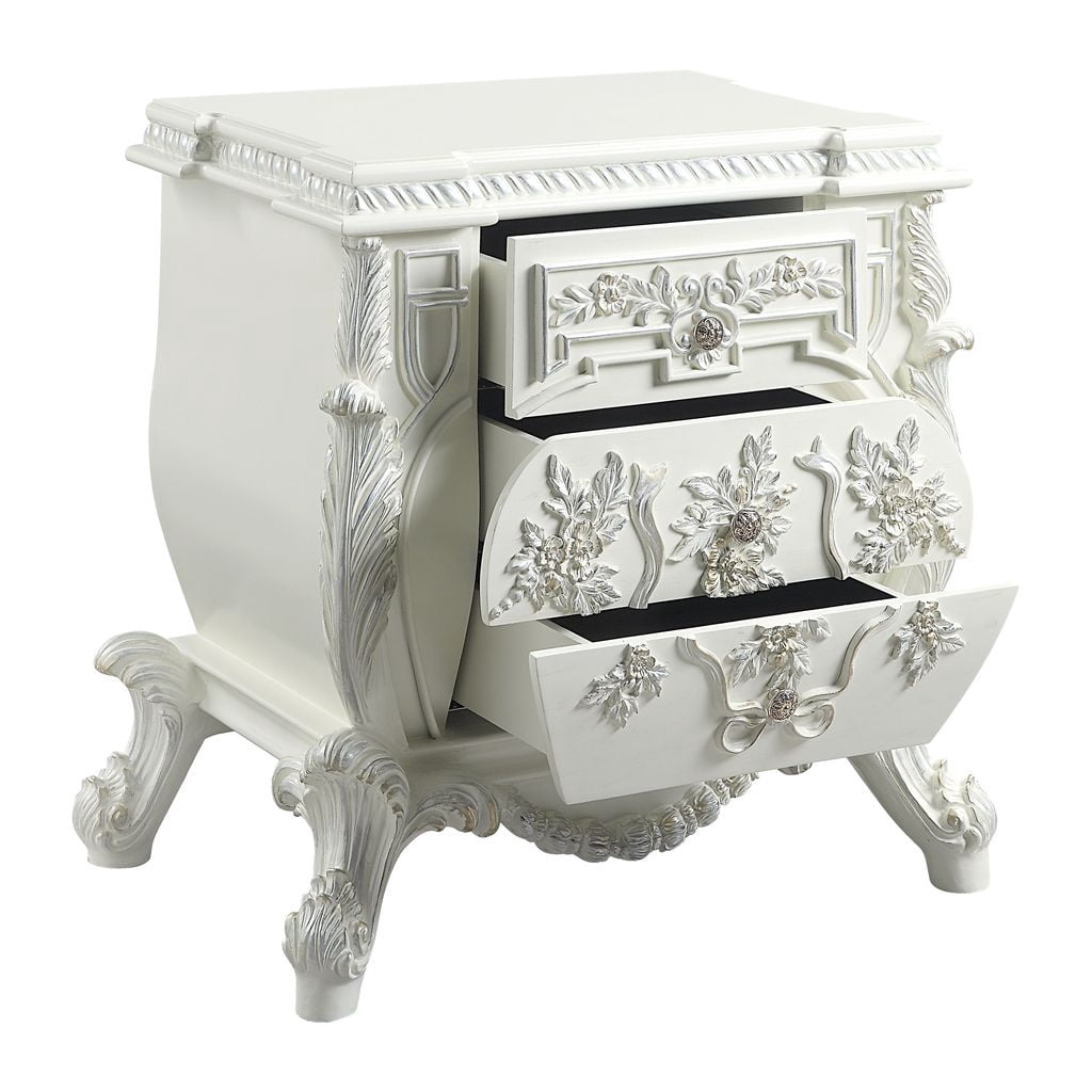 Acme Vanaheim Nightstand, Antique White Finish
