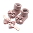 thumbnail image 4 of Kids Socks Winter Warm Socks Toddlers Boys Girls Children Bowknot Princess Socks Floor Socks + 1Pc Bow Hairband Girls Toddler, 4 of 5
