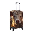 thumbnail image 3 of Daiia Sunset Sunflower Small Cow Luggage Cover, Thickened Washable Travel Luggage Covers, Elastic Unique Baggage Covers for 18-20 inch Luggage-X-Large, 3 of 9