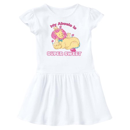 

Inktastic My Abuelo Is Super Sweet Cotton Candy Lions with Pink Mane Gift Baby Girl Dress