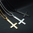 thumbnail image 2 of Collier Chaîne Pendentif Croix Inversée en Acier Inoxydable Mode pour Hommes Bijou Cadeau, 2 of 2