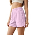 thumbnail image 6 of TRUNZI Womens Shorts Summer Side Zip Up High Waist Elastic Waistband Pull On Casual Loose Running Shorts with Patch Pockets, 6 of 9