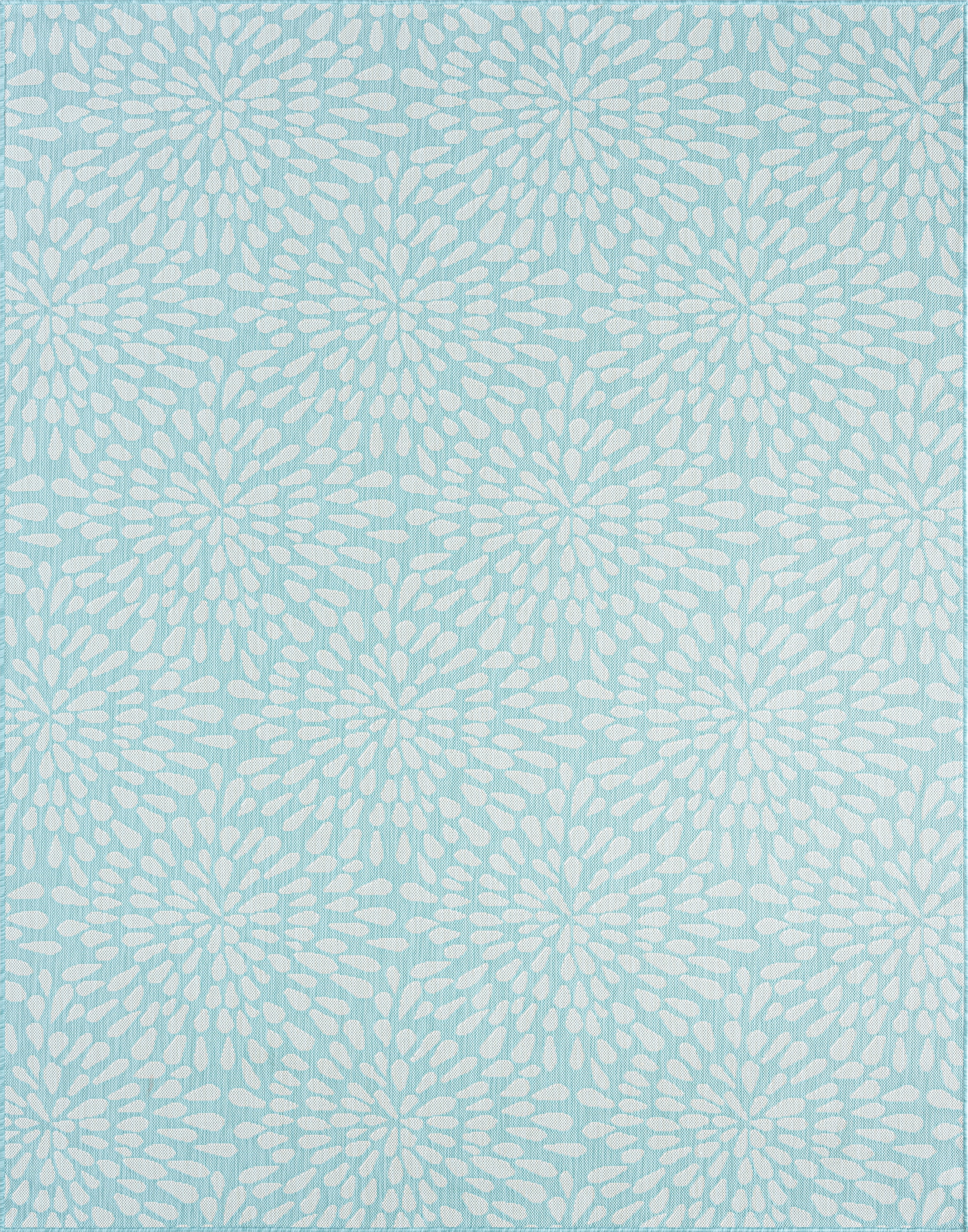 5x8 Water Resistant, Indoor Outdoor Rugs for Patios, Front Door Entry, Entryway, Deck, Porch, Balcony | Outside Area Rug for Patio | Aqua, Floral | Size: 5'3'' x 7'3''