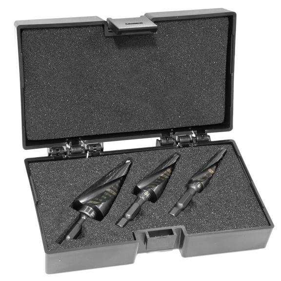 WEN 3-Piece Impact-Duty Titanium Step Drill Bit Set with #2, #3, and #8 Step Drill Bits