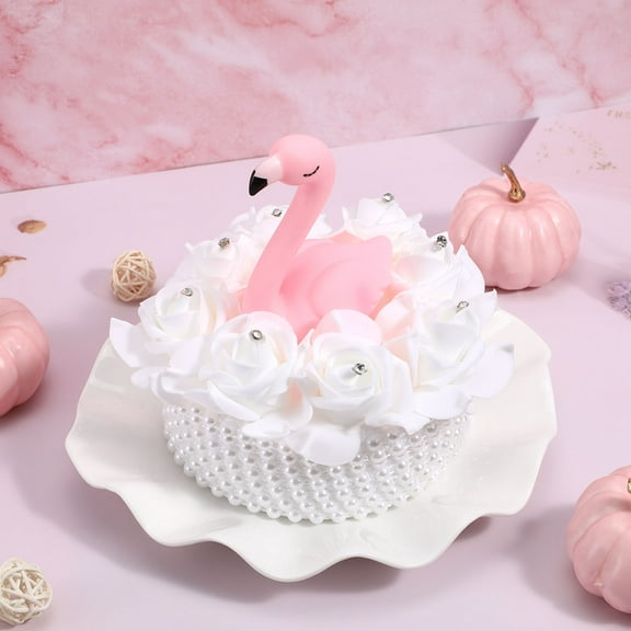 FRCOLOR Flamingo Baby Shower Decorations Pink Cake Topper 1Pcs for Party and Celebration Events