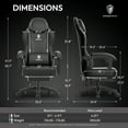 thumbnail image 6 of Dowinx Gaming Chair with Pocket Spring Cushion for Adults, Ergonomic Computer Chair with Footrest and Massage Lumbar Support for Office, Gaming, 300LBS, Black, 6 of 9