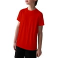 thumbnail image 4 of LYHaoo Boys Lightweight T Shirt Breathable Wicking Summer Cool Short Sleeve Top For Kids Comfortable Active Wear Comfort Stretch Sizes 7-8 Years Red, 4 of 4
