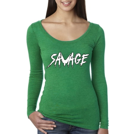 New Way 788 - Women's Long Sleeve T-Shirt Savage Maverick Logang Logan Paul XL