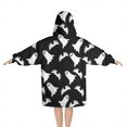 thumbnail image 2 of Halloween Ghost and Bat Silhouette Pattern Blanket Hoodies for Kids 6-13YR Oversize Wearable Blanket Hoodies for Boys Girls Teens, 2 of 7