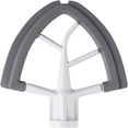 thumbnail image 1 of Batidor de borde flexible para batidora de pie con cabezal inclinable, paleta batidora plana de 4,5 a 5 cuartos con raspador de tazón con bordes de silicona flexible, blanco, 1 of 5