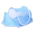 thumbnail image 1 of Baby Bed Mosquito Net, Portable Folding Bed Pop Up Summer Travel Crib with Mosquito Net Baby Beds Newborns Crib for 0-3 Years - Blue, 1 of 4