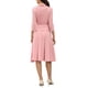 thumbnail image 3 of Conjunto de traje de falda chic para mujeres, 2 piezas, oficina, chaqueta de blazer de 3/4 de manga, faldas plisadas, S, rosa polvo, 3 of 6