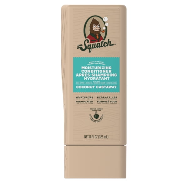 Dr. Squatch Coconut Castaway Natural Hair Conditioner for Men, 11 fl oz