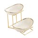 thumbnail image 1 of Frutero de cerámica para encimera de cocina con soporte de metal, decoración del hogar, frutero 2 capas, 1 of 9