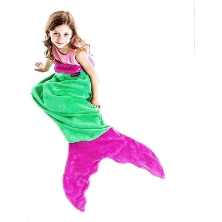 Blankie Tails Green & Pink Blanket The Original Mermaid Blanket Kids Size