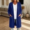 thumbnail image 4 of Bixock Women's Casual Coats Windproof Lapel Collar Long Sleeve Solid Color with Pockets Warm Fall Winter Outerwear Commute Outdoor Daily Wear, 4 of 5