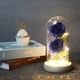 thumbnail image 1 of Rosa de cristal para decoración de bodas | Cúpula romántica de vidrio de borosilicato con base de madera de pino | Exhibición de flores artificiales | Regalo navideño para el hogar | Regalo de, 1 of 3