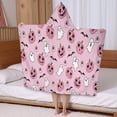 thumbnail image 5 of Halloween Pink Ghosts and Heart Pumpkins Hooded Bath Towel，50"x30" for Ages 3 To 12 Kids, Quick Dry Lightweight Soft Microfiber Hood Beach Towel Cover Up for Kids, 5 of 7