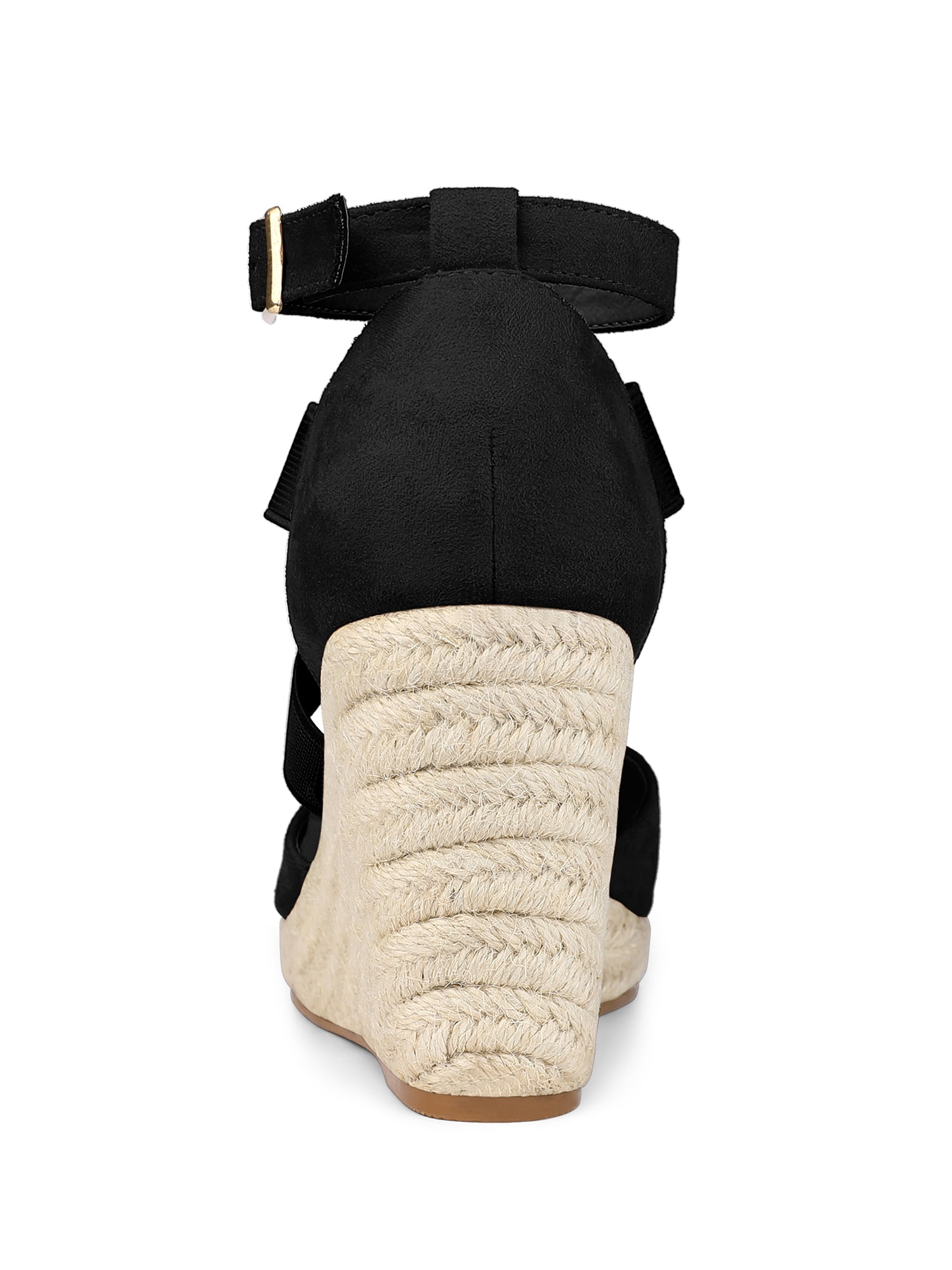 DARING DIVA Women's Espadrilles Closed Toe Wedges Heels Sandals Black 7.5