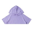 thumbnail image 5 of iiniim Dance Crop Sweatshirt Hooded Pullover Girls Short Sleeve Cropped Hoodie Tops Gymnastics Tee Shirt Lavender 6, 5 of 7