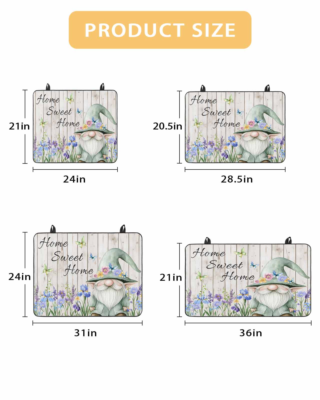 nqOlkjepod Large Induction Cooktop Protector Mat 24"x21", Spring Gnomes Stove Top Covers for Electric Stove, Rustic Botanical Flowers Beige Wooden Stove Burner Cover Mats, Glass Top Stove Cover