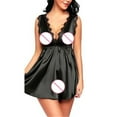 thumbnail image 3 of Lingerie for Women Nightdress for Relaxed Sleepwear with V Neck and Lace Detail Plus Size Sleepwear for Comfort and Black M, 3 of 4