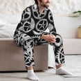 thumbnail image 7 of Sikiie Metallic Gears Mens Pajama Set, Soft Warm Long Sleeve Sleepwear, Cozy Button-Down Pjs for Men-X-Large, 7 of 7