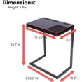 thumbnail image 3 of Sofia + Sam Sofa Table TV Tray with Tablet and Phone Slots | Metal Legs | Couch Console Lapdesk | Laptop Stand | Small Breakfast Eating Food | Dinner Lunch Snack | Coloring Computer Crafts, 3 of 9
