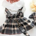 thumbnail image 3 of Dog Harness Dress with Leash Set, Tutu Skirt for Small Dog, Cute Plaid Puppy Dresses with D Ring, Pet Clothes Outfits Cat Apparel, 3 of 8