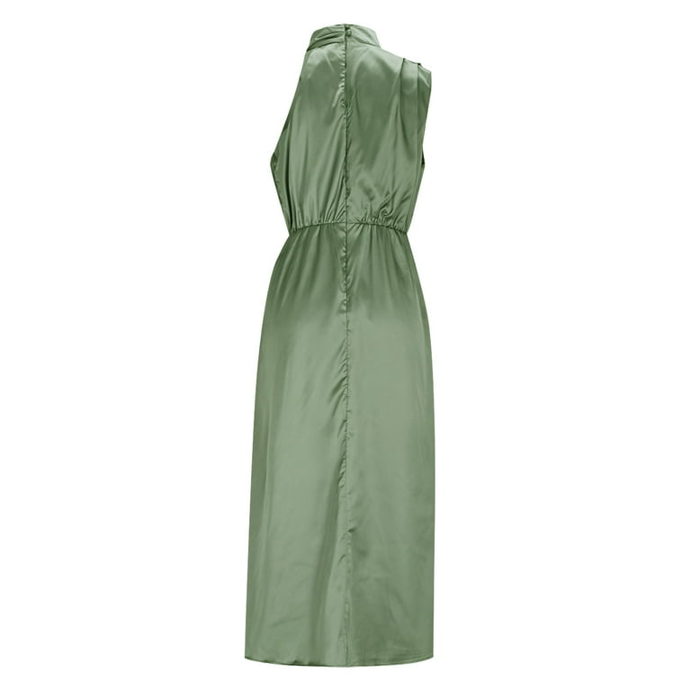 green satin dress modest Modest Women's Satin Dress 24559 main image 1