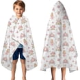 thumbnail image 3 of Princess Carriage Castle Pattern Hooded Bath Towel，50"x30" for Ages 3 To 12 Kids, Quick Dry Lightweight Soft Microfiber Hood Beach Towel Cover Up for Kids, 3 of 7
