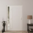 thumbnail image 5 of Front Exterior Prehung Metal-Plastic Door Frosted Glass | Manux 8111 White Silk | Side Sidelite Transom | Office Commercial and Residential Doors Entrance Patio Garage 50 x 80 (W36+14x80) Right-hand, 5 of 6